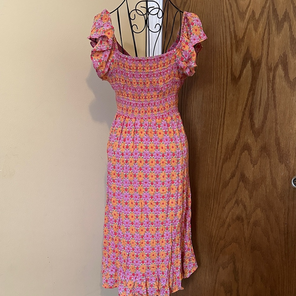 Angie Floral Pink Ruffle Dress - Picture 7 of 9